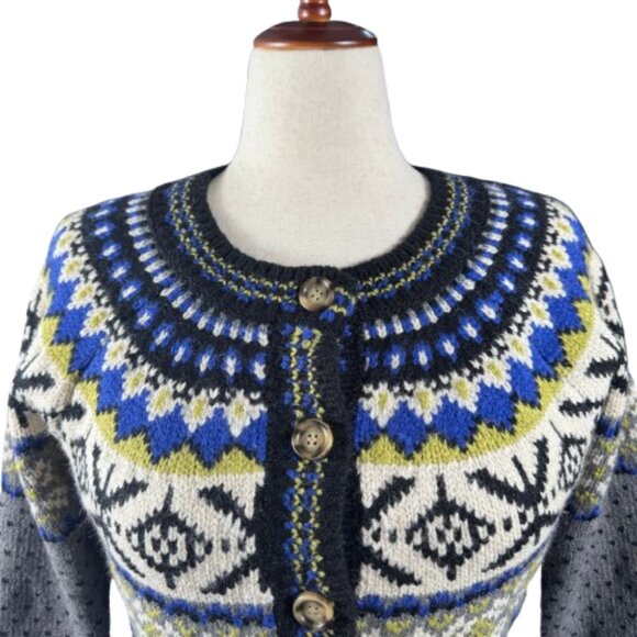 Heartloom Sylvia Cardi Fair Isle Scandi Girl Nordic Hygge Cardigan (Size L) - Picture 3 of 16